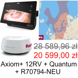 Axiom+ 12 MFD, RV 3D, son. 600W (E70639), rad. Quantum Q24C (T70243) i map. LightHouse Eur. Półn. (R70794-NEU) [EL-11003]