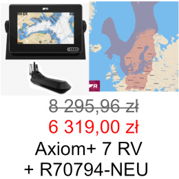 Axiom+ 7 RV, z RV 3D, sonarem 600W i RV-100 (E70635-03) oraz mapami LightHouse Europa Północna (R70794-NEU) [E70635-03-P]