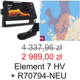 Element 7 HV Sonar z GPS z przetwornikiem HV-100+ (E70644-05) z mapami LightHouse Europa Północna (R70794-NEU) ( [E70644-05-P]