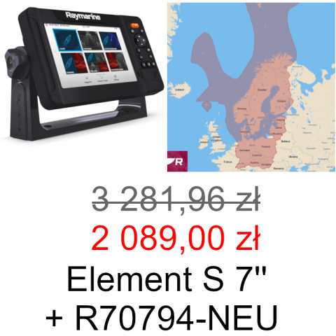 Element S 7'' Ploter map (E70531) + mapy LightHouse Europa Północna (R70794-NEU) [E70531-00-P]